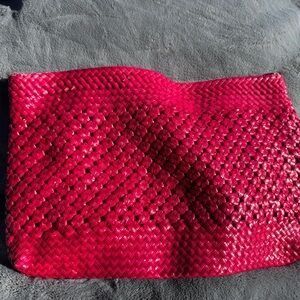 Pink Woven Clutch